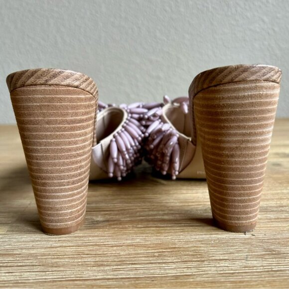 Charles David HOTTIE SANDAL size 9 beaded block heel slide - Picture 10 of 13